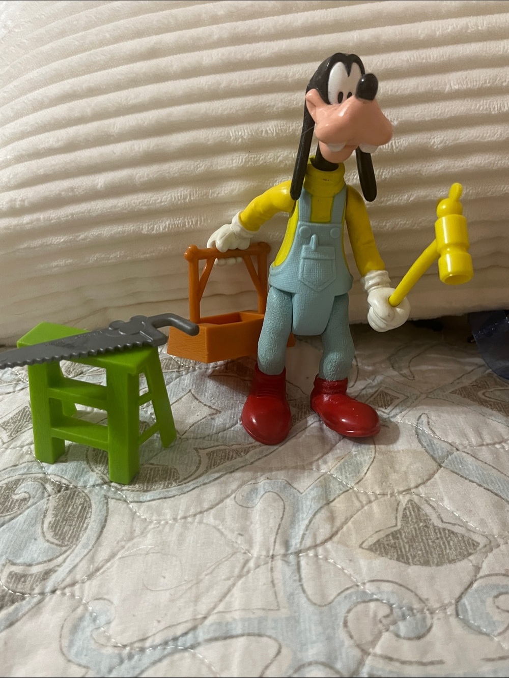 Goofy Construction Figure with Yellow Shirt and Light Blue Overalls by Arco